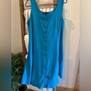 Rebel 1X Full Snap midi tank dress, teal.